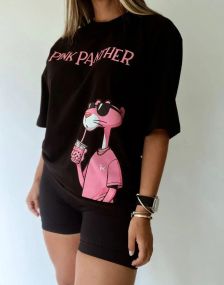 Футболка женская с принтом повседневная L Черная