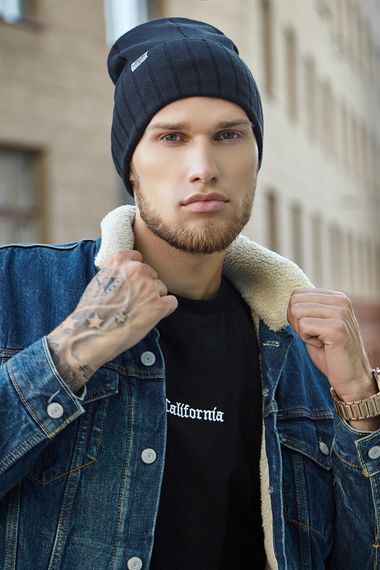 Мужская шапка-колпак «Мельбурн» черный