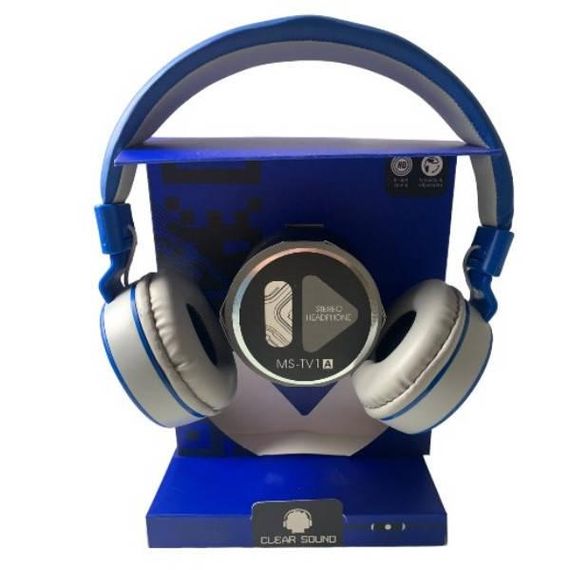 Навушники стерео бездротові Bluetooth MS TV-1A Сині