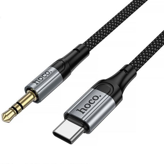 Аудио кабель Aux Hoco UPA33B Nuevo (Type-C to AUX 3.5mm) (1.5m) Black | Зображення 5