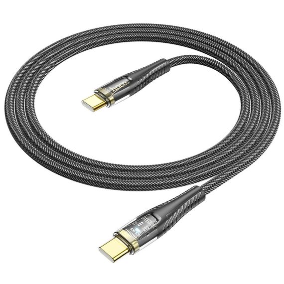 Кабель Hoco U121 з індикатором Type-C to Type-C PD 60W 1.2m black | Зображення 3