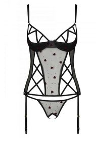 Корсет открытый Passion LOVELIA CORSET Черный S/M