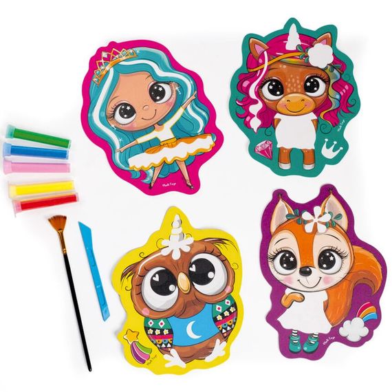 Набір для творчості "Sand Art Веселі друзі" VT4501-01, 5 флаконів з піском | Зображення 2