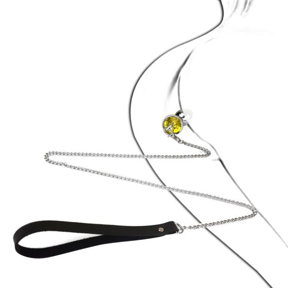 Металева анальна пробка Art of Sex Metal Anal Plug with Leash size M з повідцем | Зображення 1