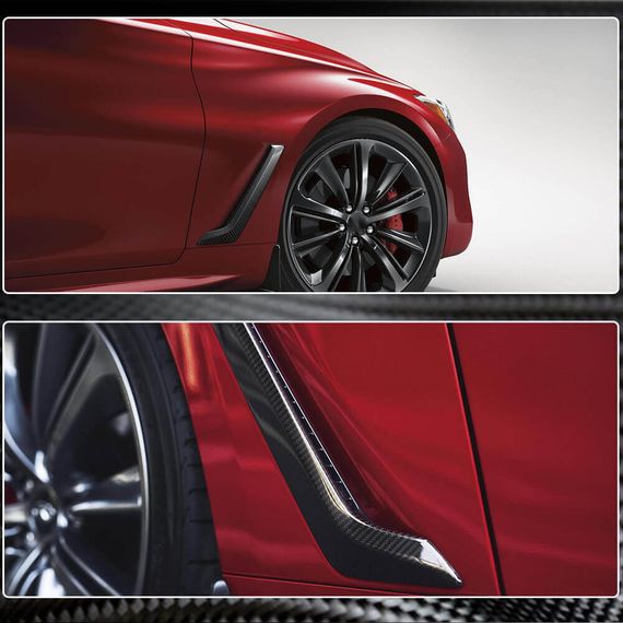 Накладки на передні крила (для Q60 2016-2022, Карбон) для Infiniti Q50/Q60 рр | Зображення 2