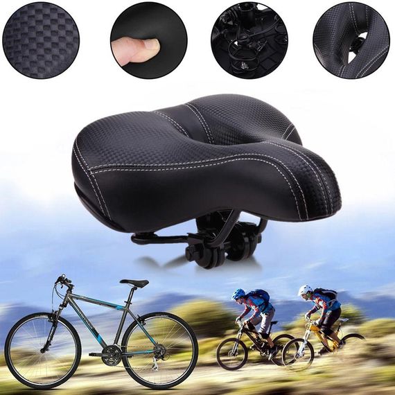 Сідло для велосипеда (25х19,5 см), з вентиляційним отвором / Велосипедне сідло з амортизацією | Зображення 1