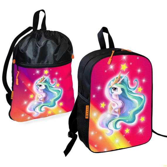 Школьный рюкзак детский My Little Pony + Сумка для обуви спортивной формы рюкзак-мешок мальчику (01913)