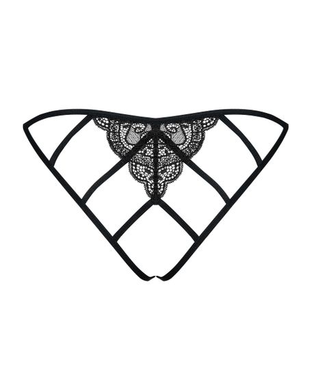 Трусики Obsessive Miamor otwarte Черный L/XL | Зображення 4