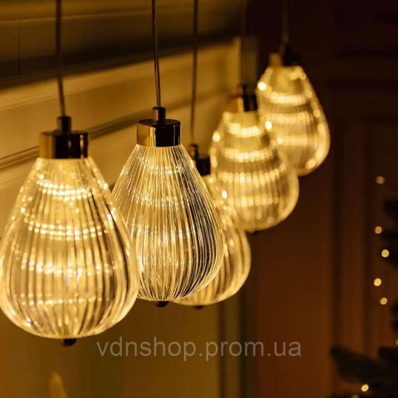 Гірлянда штора з фігурками Повітряна куля 3 метри 6 ламп тепле жовте світло 6L3MBAL | Зображення 4