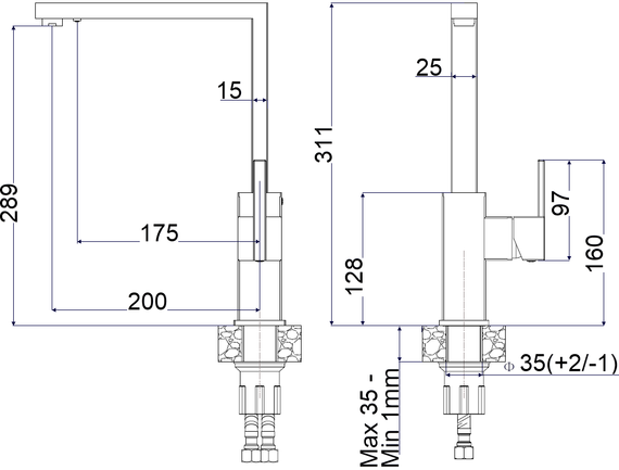 Кухонний змішувач Fabiano FKM 3123 SS Inox 8231.401.1539 | Зображення 1