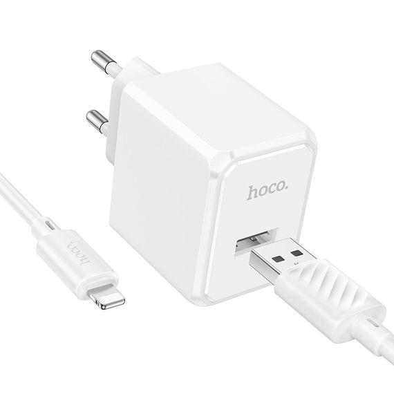 Мережевий зарядний пристрій Hoco CS11A 1 USB 2.1 A + USB to Lightning | Зображення 1