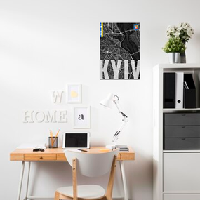 Плакат-постер з принтом Кавун Карта міста Київ Україна. Map of Kiev Ukraine чорна А0 ПЛ000843(А0)