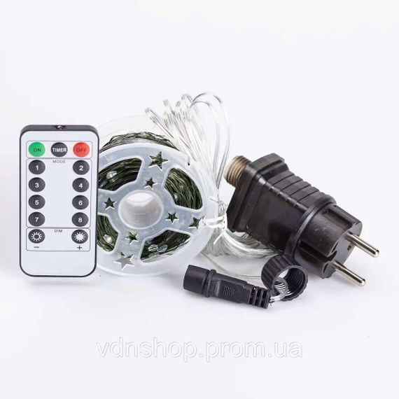 Гірлянда роса на пульті 50 метрів на 500 led світлодіодів крапля на зеленому дроті синя 500L50MGBL | Зображення 9