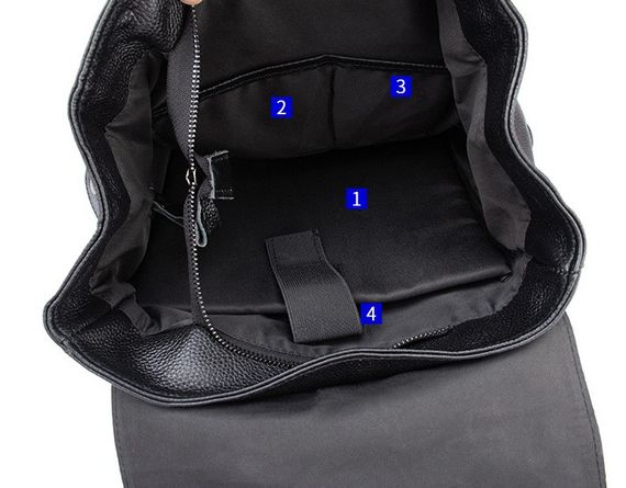 Рюкзак чоловічий шкіряний міський чорний з портом USB | Зображення 7
