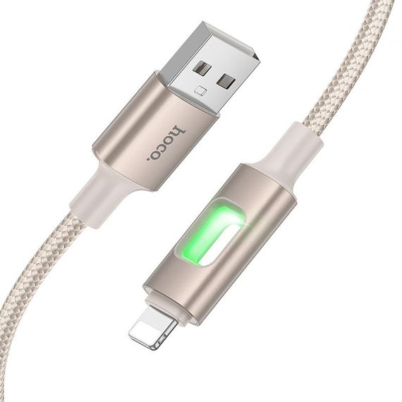 Дата кабель Hoco U144 New USB to Lightning 2.4A (1.2m) Gold | Зображення 2