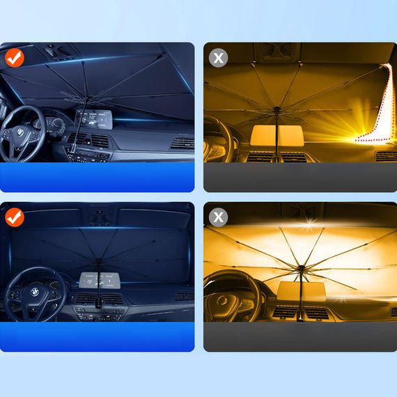 Солнцезащитный зонтик для автомобиля (1.40x0.80m) Black | Зображення 2