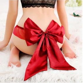 Сексуальні трусики з бантом червоний