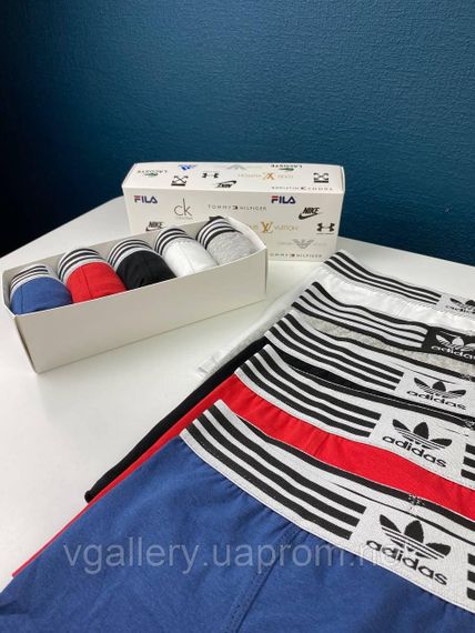 Мужские трусы Adidas, мужские боксеры Адидас, хлопковые трусы Адидас Премиум качества L, Серый | Зображення 3