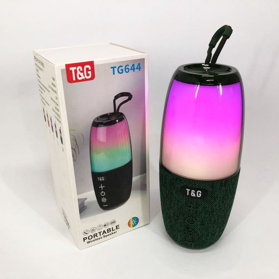 Портативная колонка TG644 5W с RGB подсветкой и ремешком. DY-786 Цвет: зеленый | Зображення 6