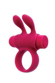 Ерекційне віброкільце S Pleasures Premium Rabbit Ring, рожеве, зі знімною віброкулею та вушками
