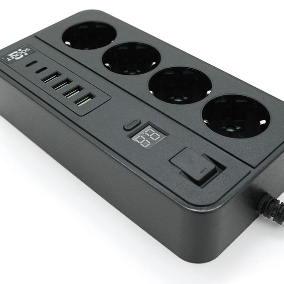 Сетевой фильтр с защитой от перенапряжения G13H, 3000W, 4 Socket+4 USB 3, 2м | Зображення 5