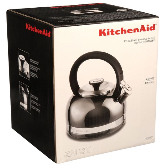 Чайник KitchenAid KTEN20DBPR 2.0-Quart Full Handle and Trim Band Stovetop Kettle, 2 Qt, Pyrite | Зображення 2