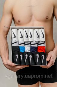 Подарочный набор мужского белья Nike 5 шт + 12 пар носков Nike, трусы найк 5 шт + 12 пар носков найк XXL