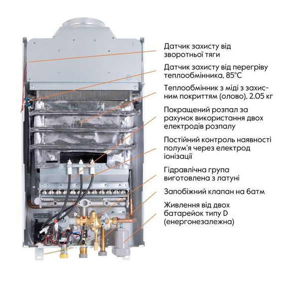 Колонка газовая дымоходная Thermo Alliance JSD20-10CR 10 л White | Зображення 7