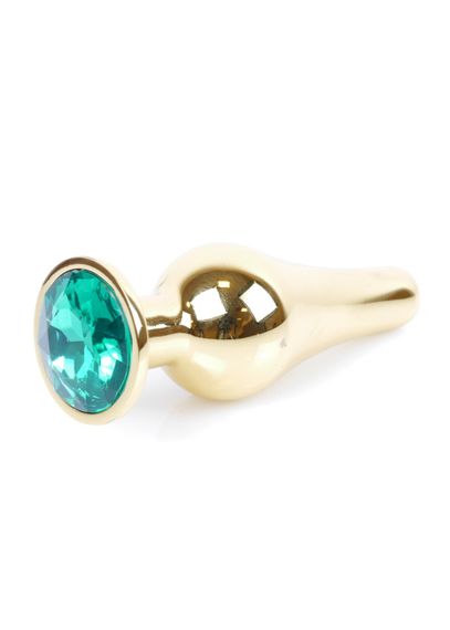 Анальна пробка B - Series HeavyFun Jawellery Gold, зелена | Зображення 4