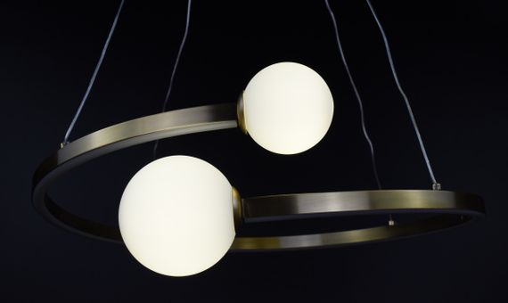 Люстра світлодіодна підвісна LED світильник для квартири на стелю лед 26815 Латунь 40-150х50х55 см. | Зображення 5