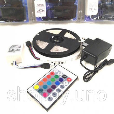 Світлодіодна стрічка SMD 5050 RGB LED 2м IP65 з пультом та блоком живлення USB, 2м, Стрічка світлодіодна 5050 | Зображення 3