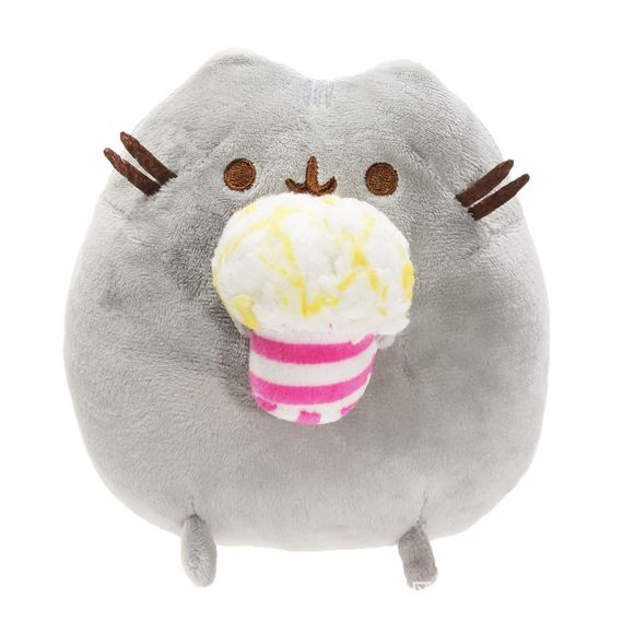 Плюшевая мягкая игрушка Кот Пушин с попкорном 15х15см Pusheen Cat