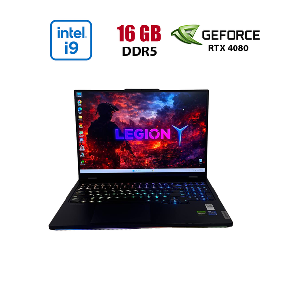 Игровой ноутбук Б-класс Lenovo Legion Pro 7 16IRX8H / 16" (2560x1600) IPS / Intel Core i9-13900HX (24 (32) ядра по 3.9 - 5.4 GHz) / 16 GB DDR5 / 1000 GB SSD M.2 / nVidia GeForce RTX 4080, 12 GB GDDR6, 192-bit / WebCam б/у