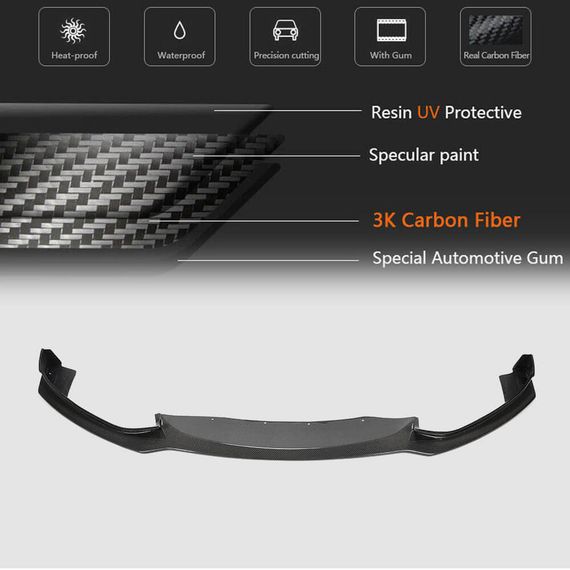 Накладка на передній бампер Lip V1 (для M-Sport, Карбон) для BMW 4 серія F-32 2012-2020 рр | Зображення 4