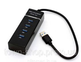 Хаб USB 3.0 UH-303, 4 порта, поддержка до 1TB, Black, Blister