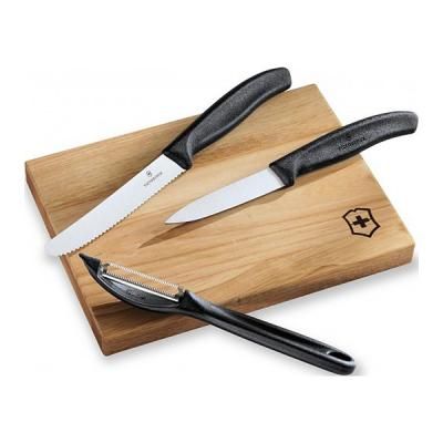 Набір ножів Victorinox SwissClassic из 3 предметов Черный с овощечисткой (6.7113.31) | Зображення 1