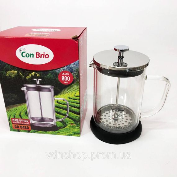 Чайники для заварки, Френч-прес для заварювання кави, Простий френч-прес, Френч-преси зі скла DE-41 | Зображення 7