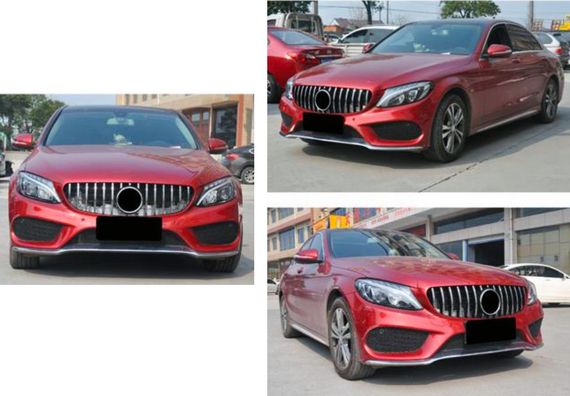 Передняя решетка GT 2014-2018, с камерой для Mercedes C-сlass W205