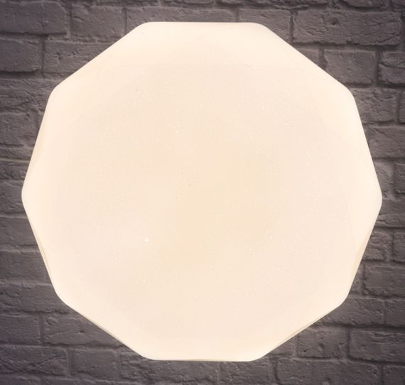 Сучасний круглий світильник стельовий LED для кімнати кухні ванної з пультом 25707 Білий 10х48х48 см. | Зображення 5