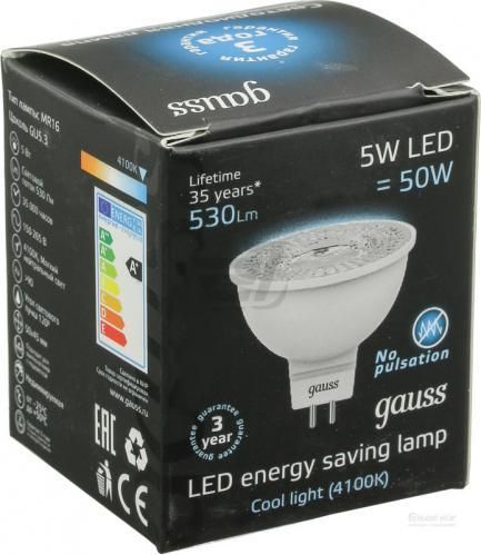 Лампа  Gauss Black LED MR16 GU5.3 5W 4100K (art 101505205) | Зображення 2