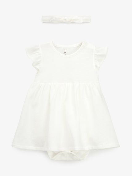 Боді-сукня+повязка для дівчинки Dexters 133011 86 см Молочний shop (4821106761079)
