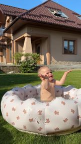 Дитячий надувний басейн Бежевий з ведмедиками