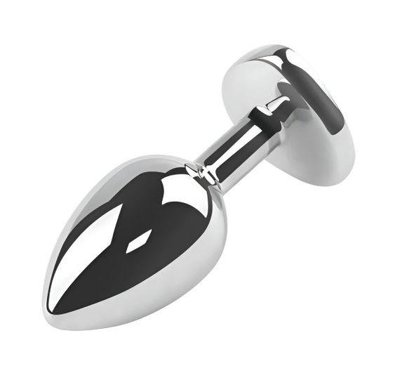 Анальна пробка EGZO Silver Heart Plug Clear M із сріблястого металу, анатомічна Sex Aura | Зображення 2
