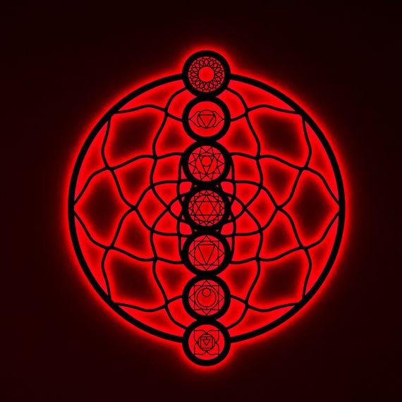 Панно декоративне картина на стіну Чакри кругле LED підсвітка 16 кольорів пульт 800х922 acr-p000253 | Зображення 3