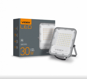 LED Прожектор 30W 5000К 220V сірий VL-F2-305G Premium Videx