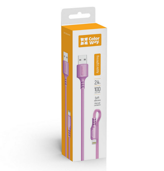 Кабель USB Lightning ColorWay CW-CBUL044-PU 2,4 A 1 м фіолетовий