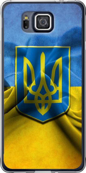 Чехол на Samsung Galaxy Alpha G850F Флаг и герб Украины 1 "375u-65-17620"