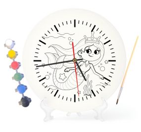 Дитячий набір для творчості годинник розмальовка Русалонька 30 см (Г0201)