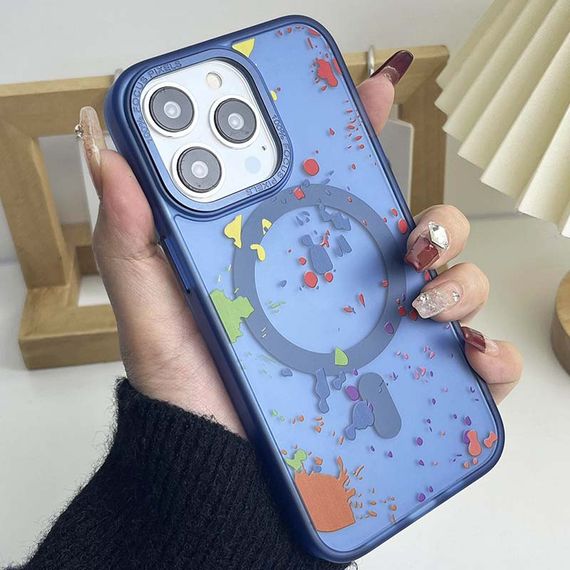 Чехол TPU+PC Flush with MagSafe для Apple iPhone 15 Pro (6.1") Dark blue | Зображення 1