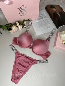 Комплект белья Виктория Сикрет | Женский комплект нижнего белья Victoria’s Secret Rhinestone со стразами M,